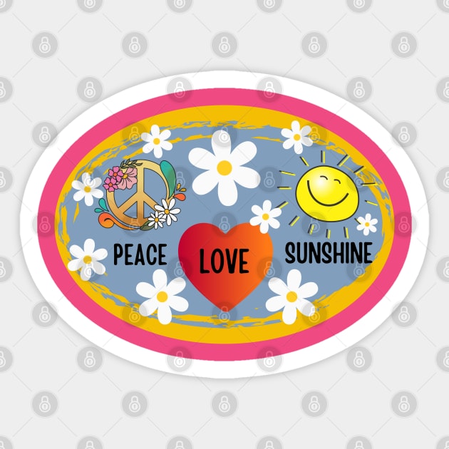 Good Vibes peace love and sunshine happiness Sticker by Shean Fritts 